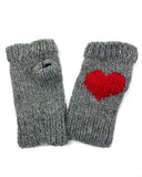 Wool Heart Fingerless Gloves | 5 Colors