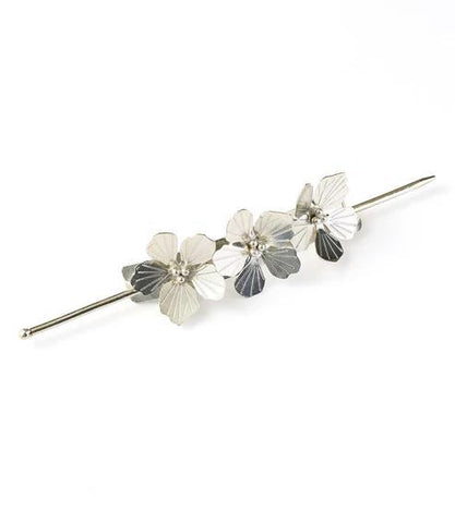 Sayuri Flower Hair Pin w/Stick | Silver