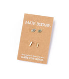 Ruchi Evil Eye Tiny Bar Gold Stud Earrings | Set of 2