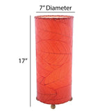 Cocoa Leaf Cylinder Table Lamp | 17 Inch | Red