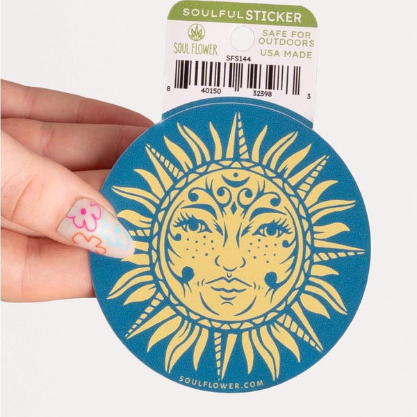 Sunsphere Sticker Vinyl Sticker | Celestial Sun – River Fair Trade