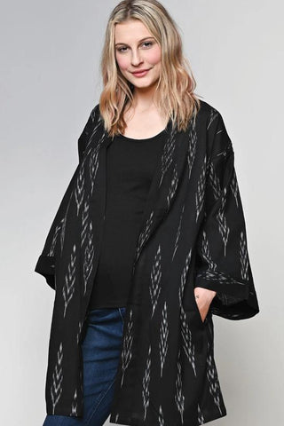Ikat Handloom Kimono | Black