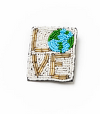 Beaded Brooch Pin | Love