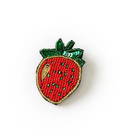 Beaded Brooch Pin | Strawberry