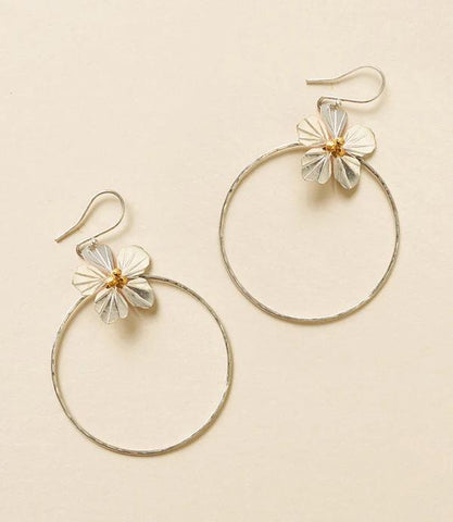 Sayuri Flower Hoop Earrings