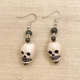 Skull Bead & Hematite Earrings