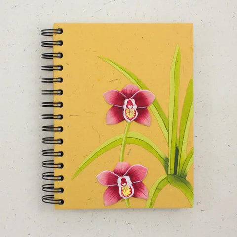 Eco-Friendly Notebook | Large | Sweet Orchid Flower Yellow