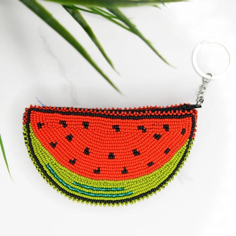 Beaded Keychain Coin Purse| Watermelon