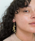 Aamani Linear Vine Dangle Earrings | Gold