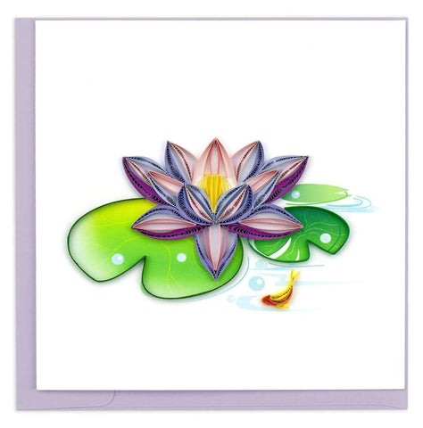Water Lily Quilling Card
