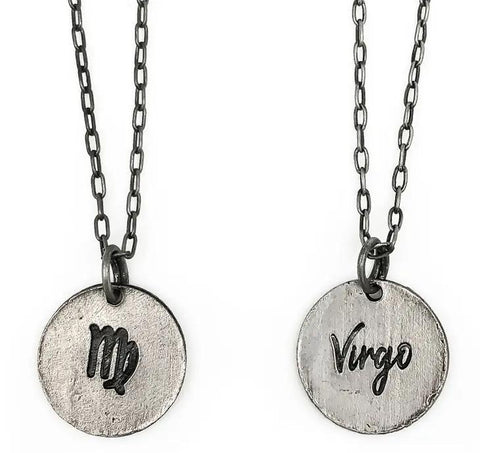 Zodiac Pewter Glyph Necklace | Virgo