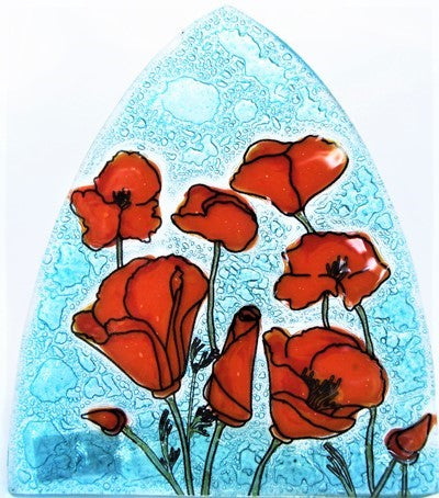 Recycled Glass Night Light  | Poppy Flower