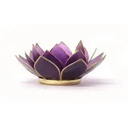 Capiz Tea Light Holder | Gemstone Lotus | Tanzanite