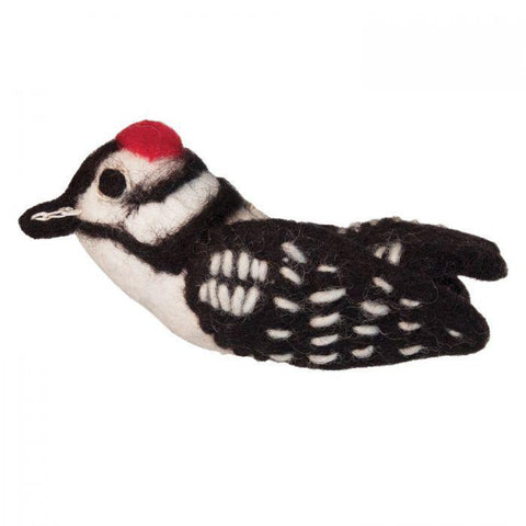 Woolie Bird Ornament | Downy Woodpecker