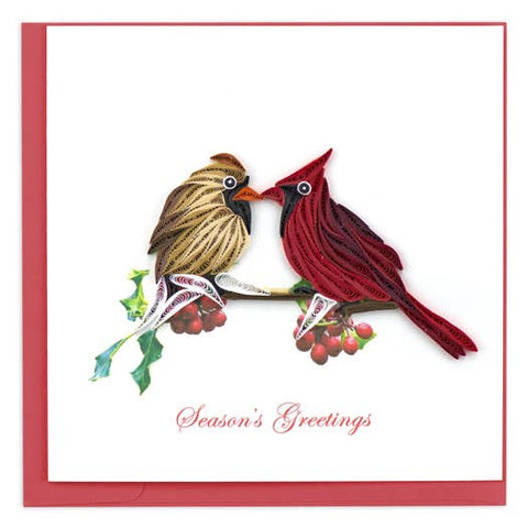 Holiday Cardinals Quilling Card