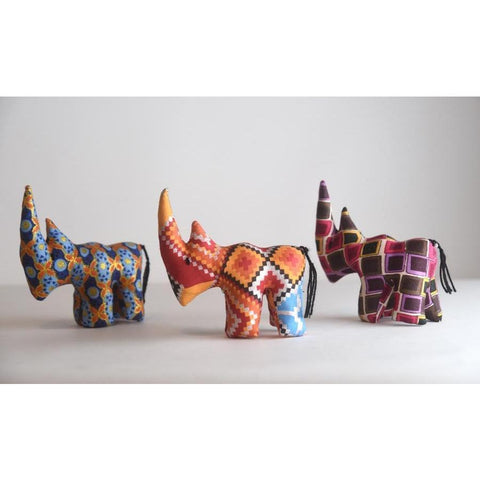 Kitenge Stuffed Animal | Small | Rhino