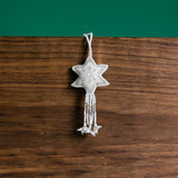 Beaded Ornament | Star | Silver & White | 2 Sizes