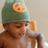 Peace Baby Hat | Khaki Green | 3 Sizes