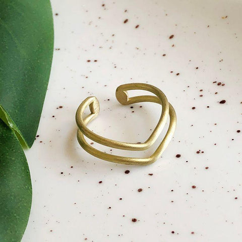 Double V Ring | Gold