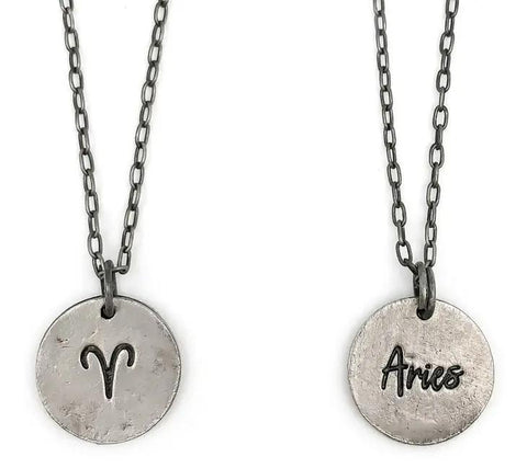 Zodiac Pewter Glyph Necklace | Aries