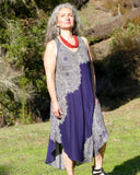 Rayon Curved Hem Dress | Floral Mandala | 3 colors