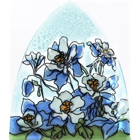 Recycled Glass Night Light  | Blue Columbine Flower