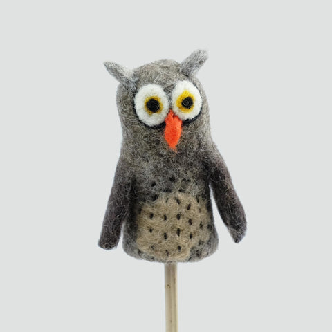 Felted Wool Finger Puppet | Owl