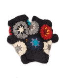 Wool Flower Fingerless Gloves | 5 Colors