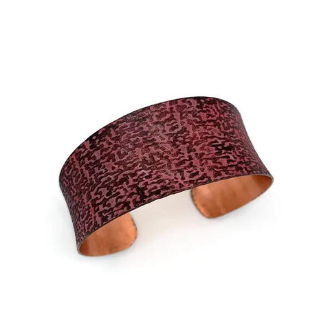 Copper Patina Bracelet | Red Marbled Print