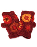 Wool Flower Fingerless Gloves | 5 Colors