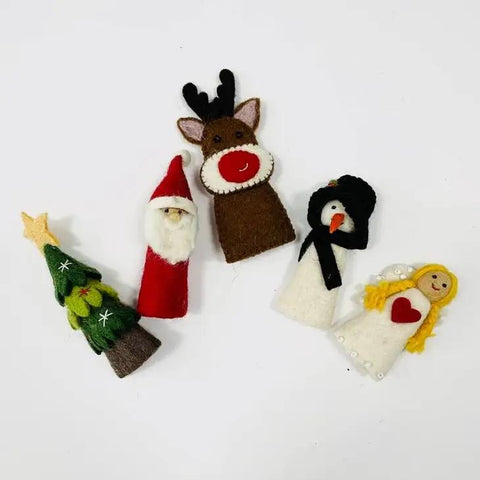 Felted Wool Finger Puppet | Christmas