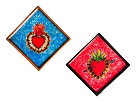Glass Milagro Heart Picture | Assorted