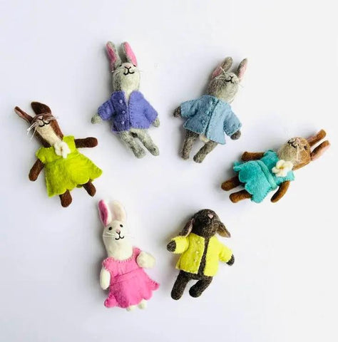 Felted Wool Finger Puppet | Easter Bunny