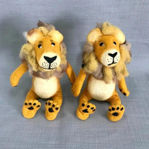 Felted Wool Sitting Lion | Large