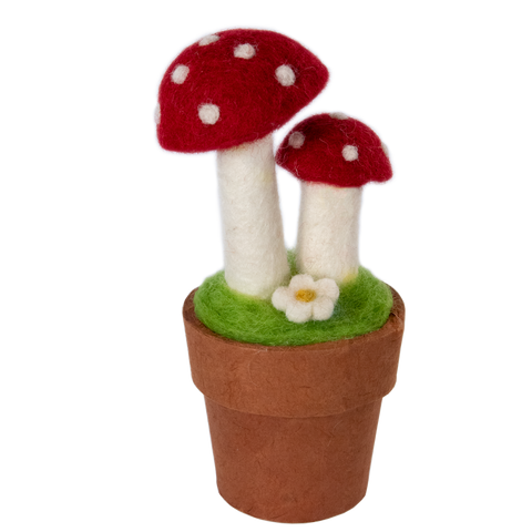 Felt Mushroom | Twin Fairy | Red
