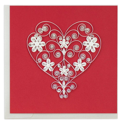 Heart on Red Quilling Card | NIQUEA.D Collection