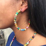 Kantha Large Hoop Earrings