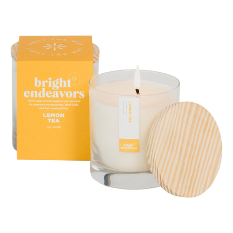 Bright Endeavors Glass Candle | Lemon Tea