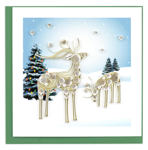Snowy Reindeer Quilling Card