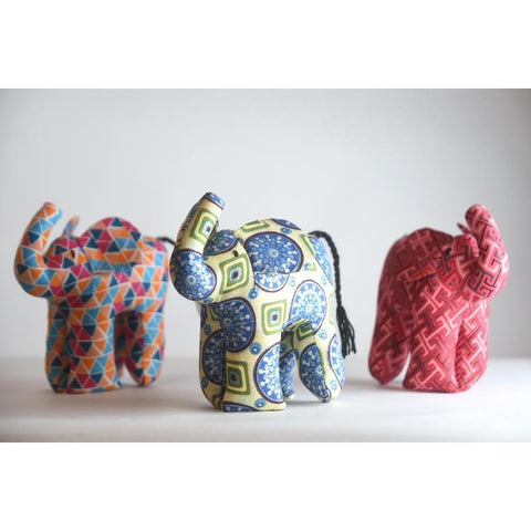 Kitenge Stuffed Animal | Medium | Elephant
