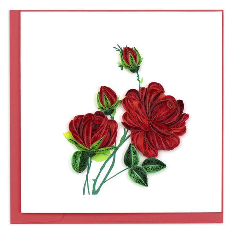 Red Roses Quilling Card