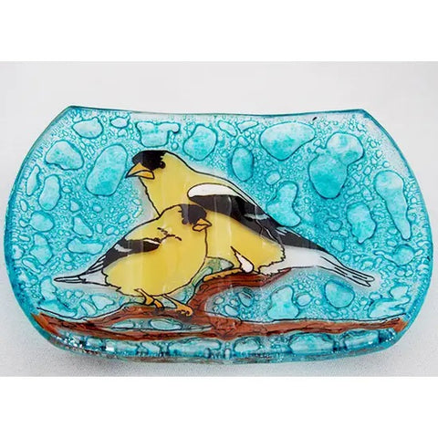 Recycled Glass Soap Dish | Goldfinch