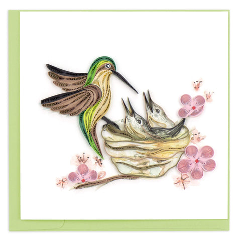 Hummingbird and Babies Quilling Card