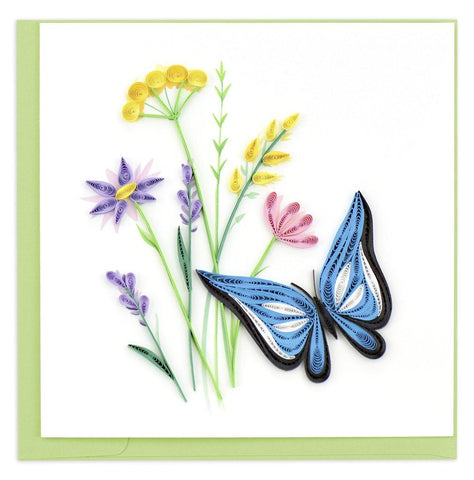 Butterfly & Wildflowers Quilling Card