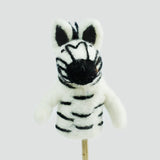 Felted Wool Finger Puppet | Zebra