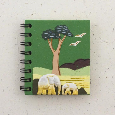 Eco-Friendly Notebook | Small | Elephants Dark Green