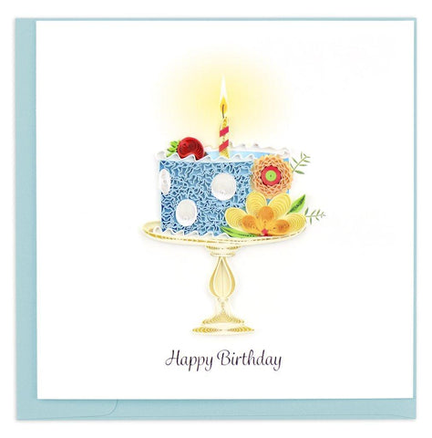 Whimsical Birthday Cake Quilling Card