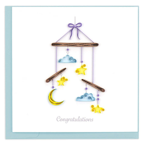 Night Sky Baby Mobile Card Quilling Card