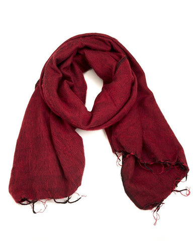 Brushed Woven Shawl | Red