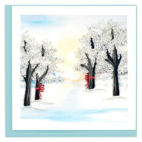 Snow Covered Trees Quilling Card